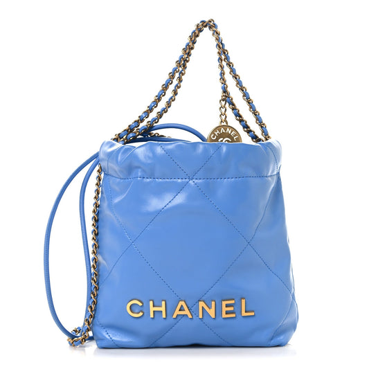 Mini Quilted Calfskin Handbag - Blue