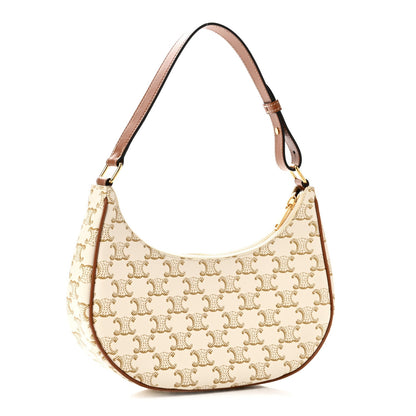 Calfskin Canvas Shoulder Bag - White
