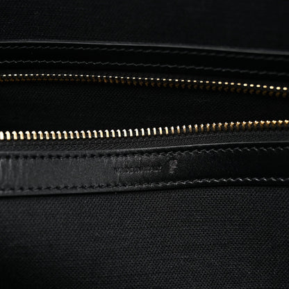 Calfskin Canvas Handbag - Black