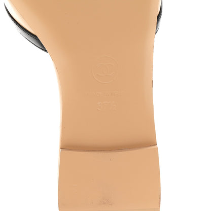 Chanel Lambskin CC Cutout Sandal Women's Mules