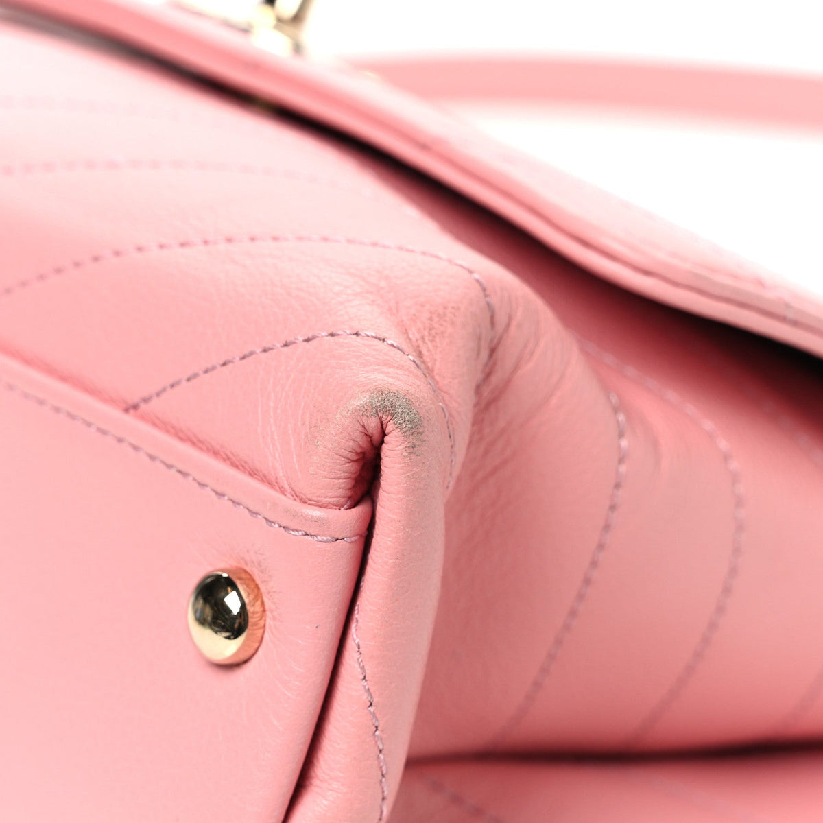 Small Calfskin Flap Shoulder Bag - Pink