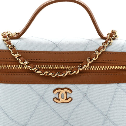 Quilted Calfskin Handbag - Blue