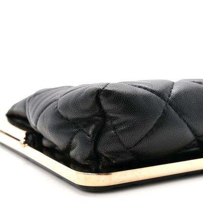 Quilted Lambskin Clutch Bag - Black