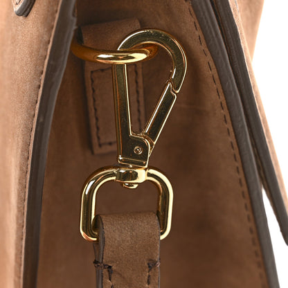 Suede Handbag - Brown