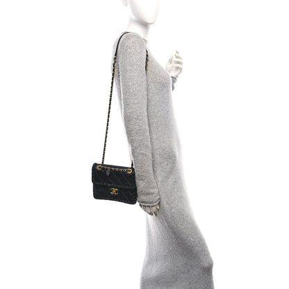 Mini Calfskin Flap Shoulder Bag - Black