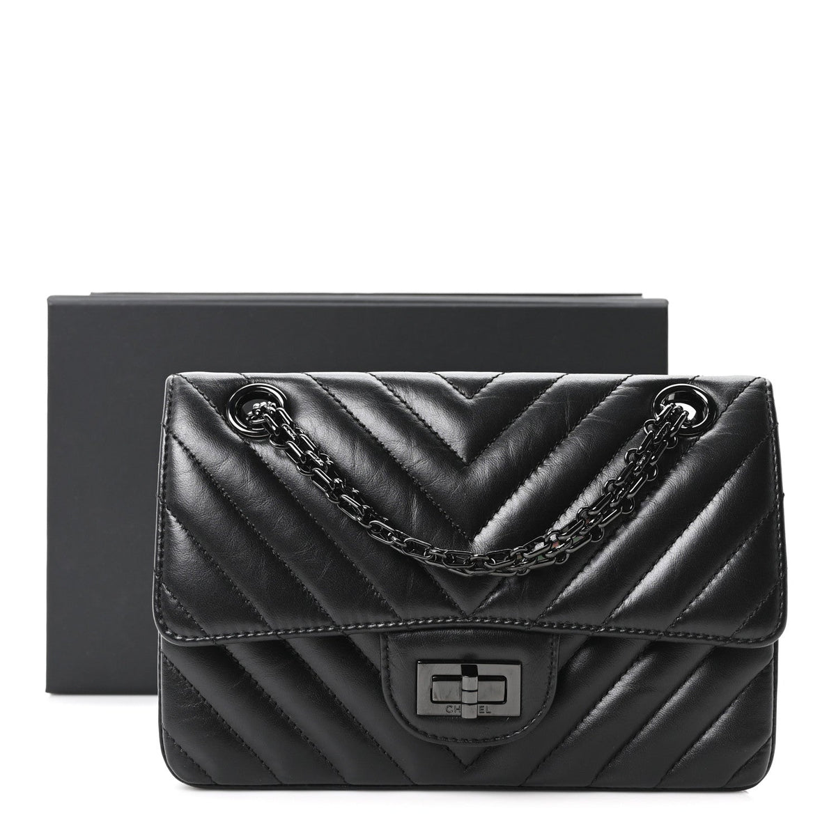 Mini Quilted Calfskin Flap Shoulder Bag - Black