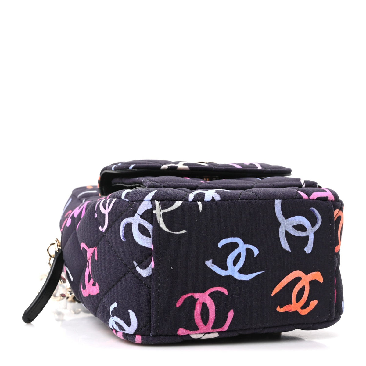 Mini Quilted Fabric Backpack - Black