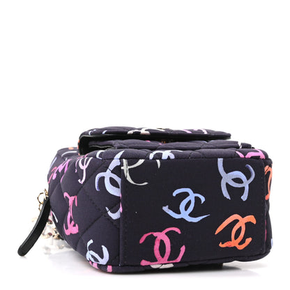 Mini Quilted Fabric Backpack - Black