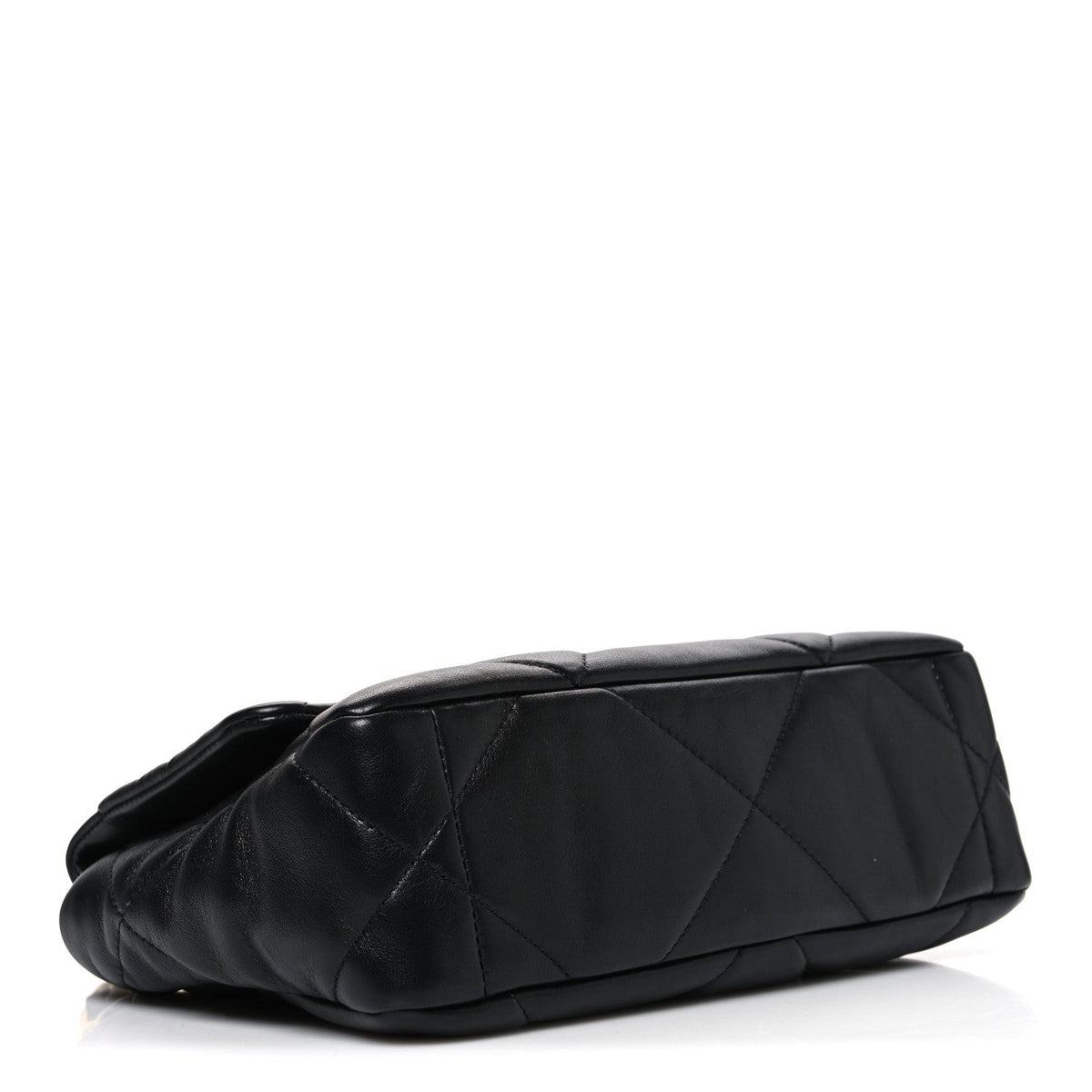 Medium Quilted Lambskin Flap Shoulder Bag - Black