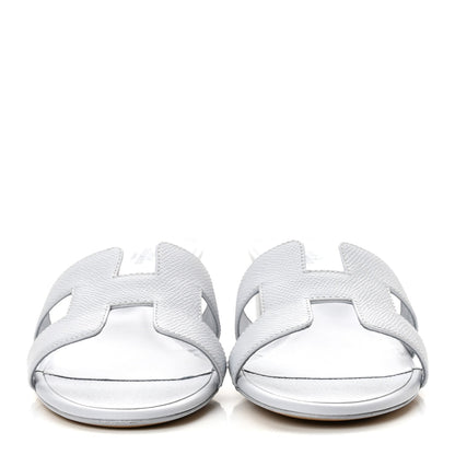 Hermes Epsom Women's Oasis Sandals Bleu Glacier