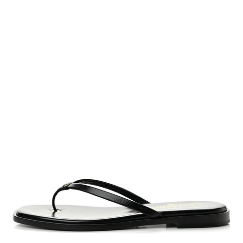 Chanel Goatskin CC Times Square Women's Thong Sandals