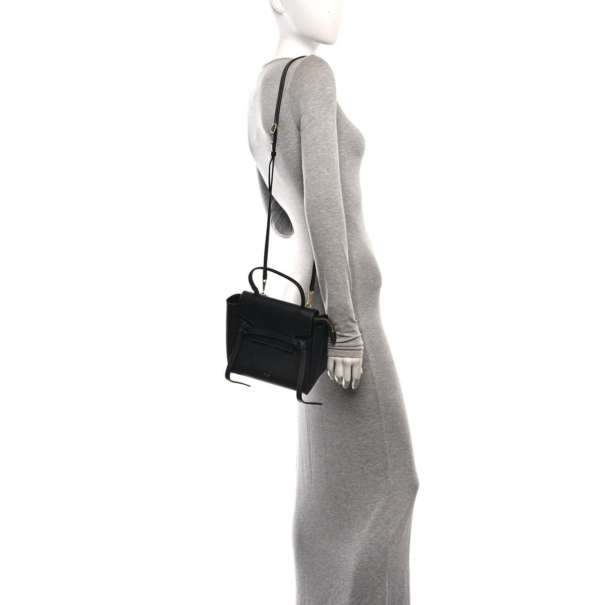 Nano Calfskin Belt Bag - Black