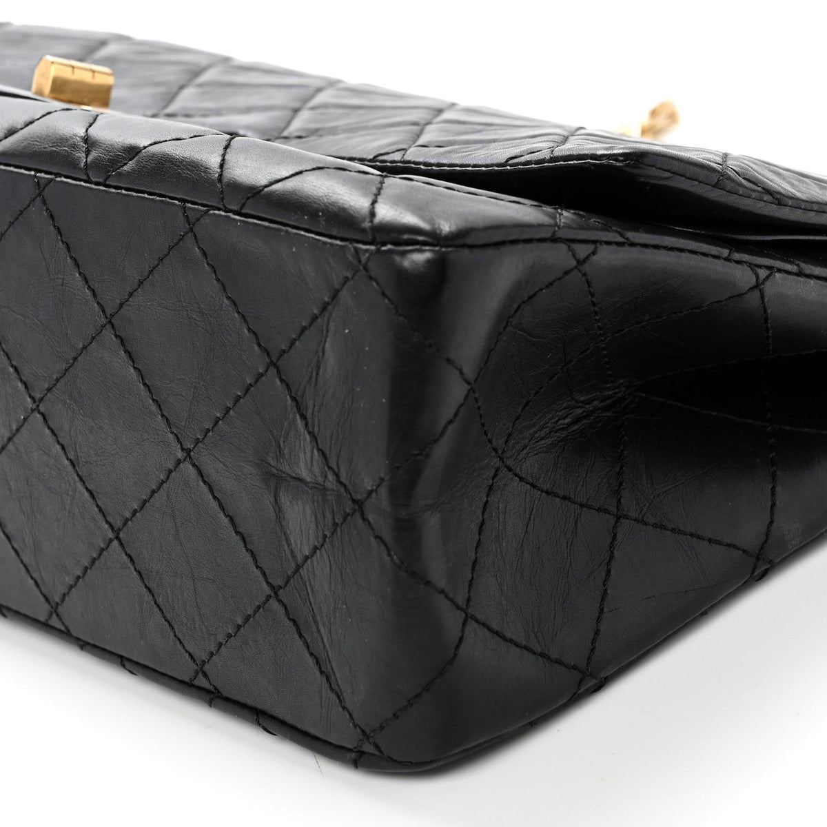 Quilted Calfskin Flap Shoulder Bag - Black