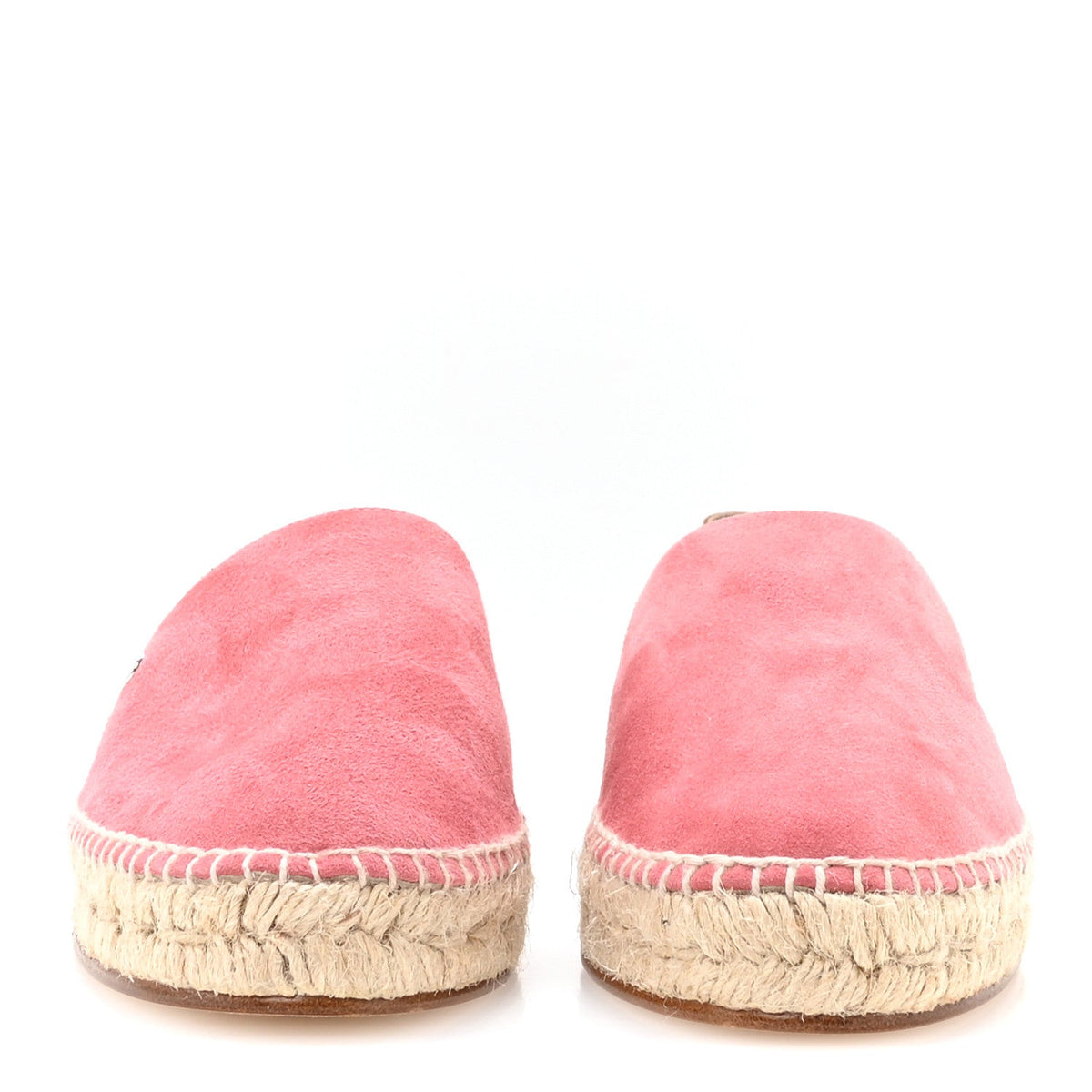 Hermes Suede Goatskin Women's Joven Espadrilles 37 Rose De Venise Gold