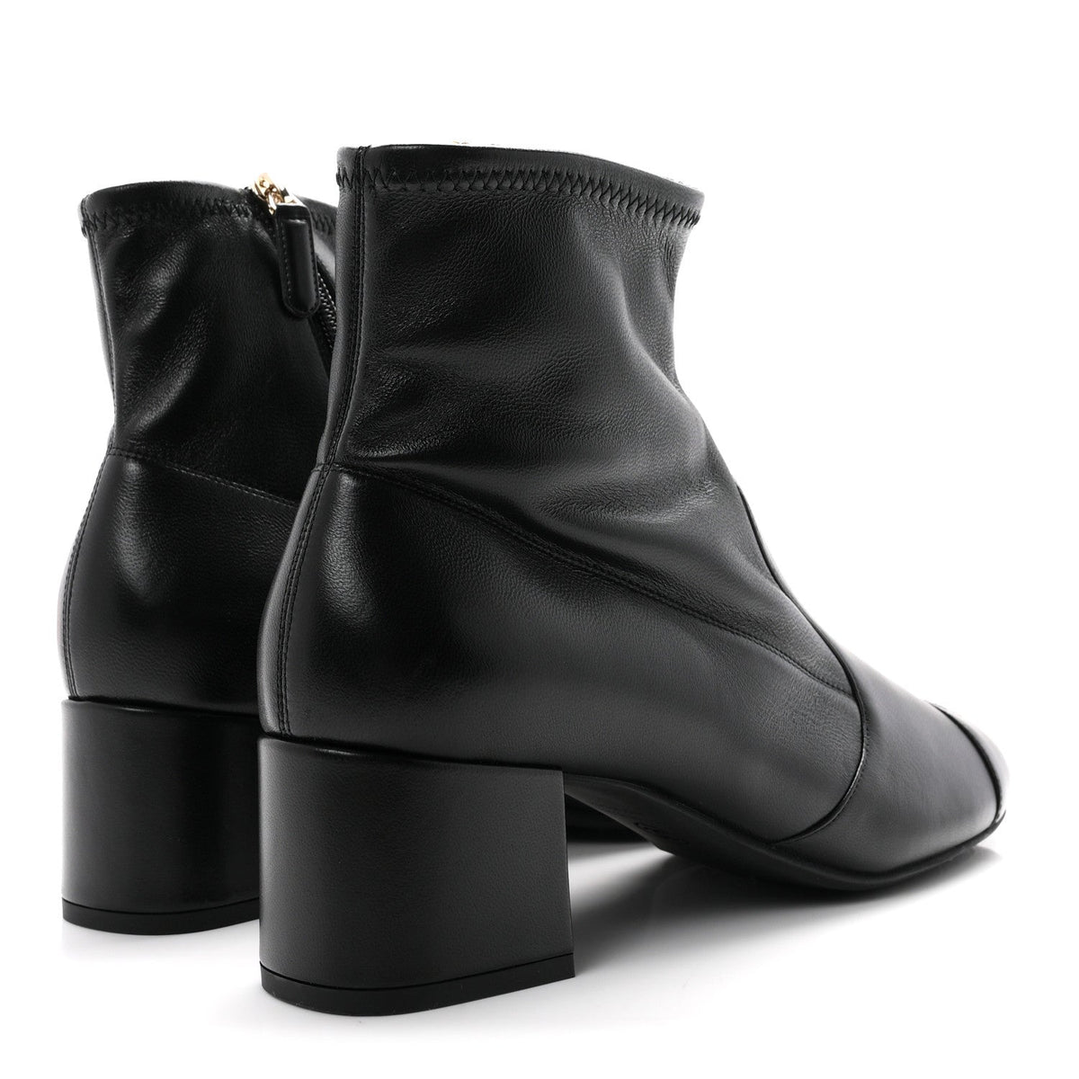 Chanel Stretch Lambskin Women's CC Uniform Boots 40.5 Black