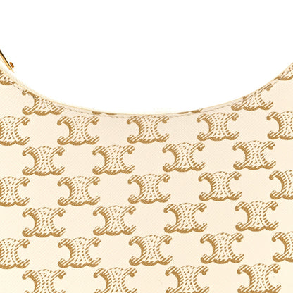 Calfskin Canvas Shoulder Bag - White