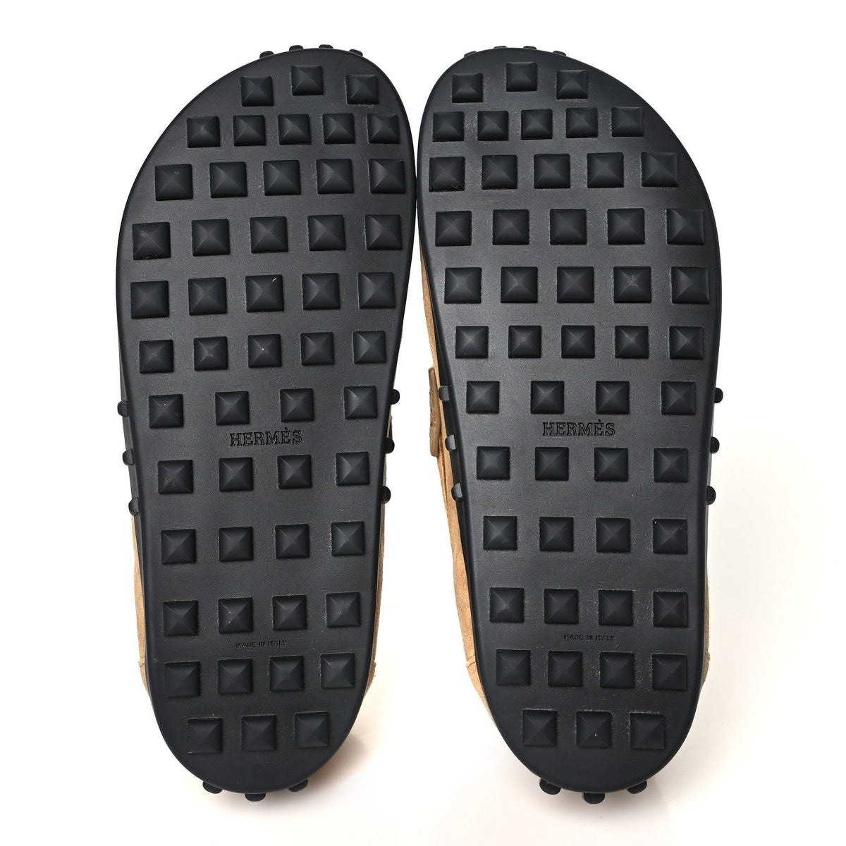 Hermes Suede Calfskin Women's Lazy Loafers 37 Brune Fume