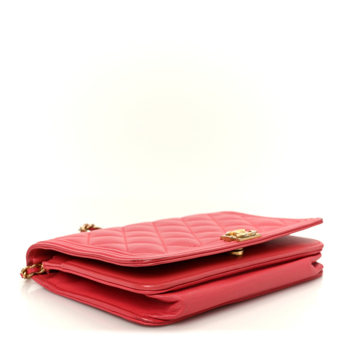 Quilted Caviar Wallet Bag - Pink