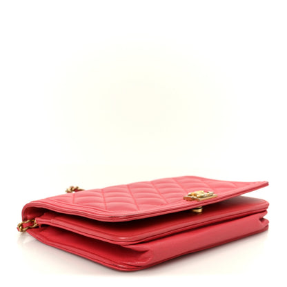 Quilted Caviar Wallet Bag - Pink