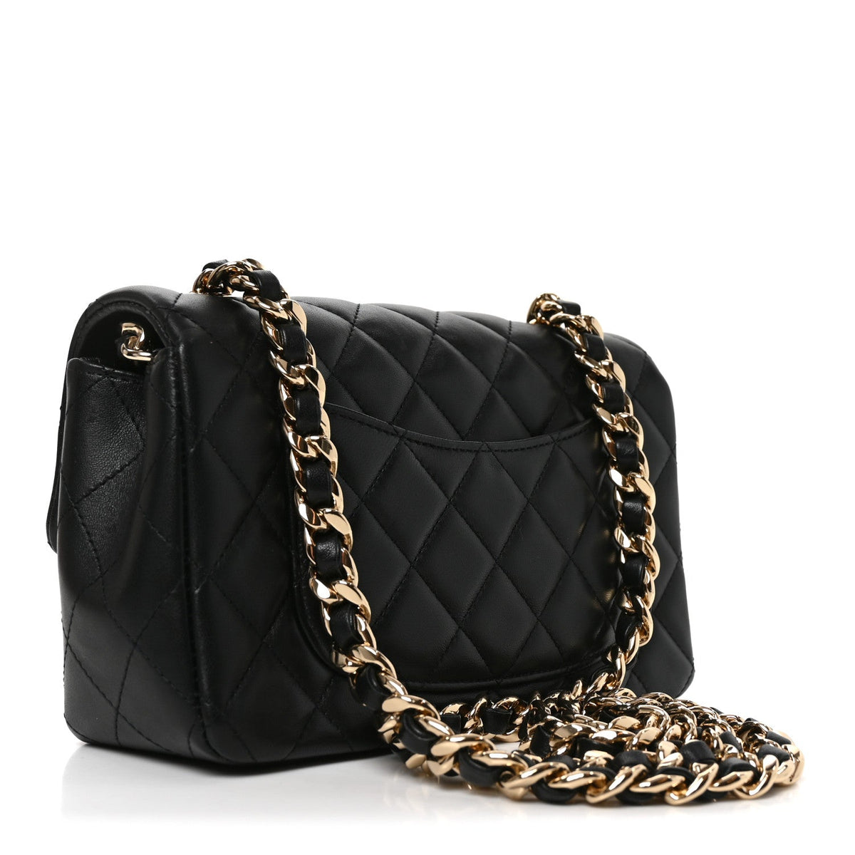Mini Quilted Lambskin Flap Shoulder Bag - Tan