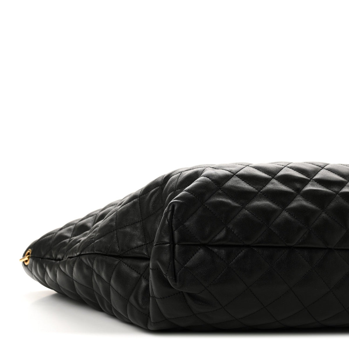 Maxi Quilted Lambskin Tote Bag - Black