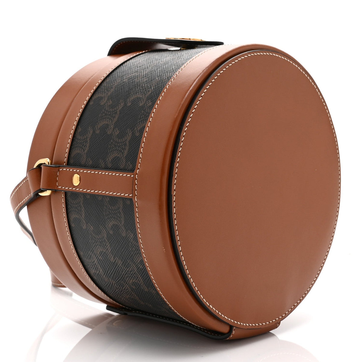 Medium Calfskin Canvas Handbag - Tan