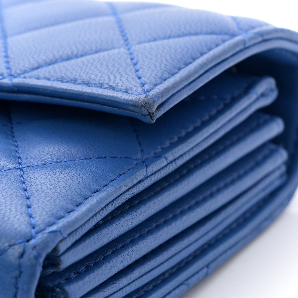 Quilted Lambskin Clutch Bag - Blue