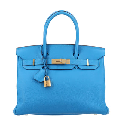 Togo Birkin 30 Bleu Zanzibar Handbag