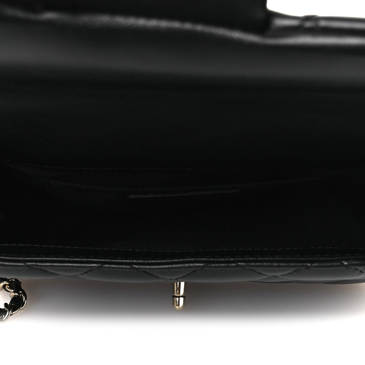 Small Quilted Lambskin Flap Shoulder Bag - Black