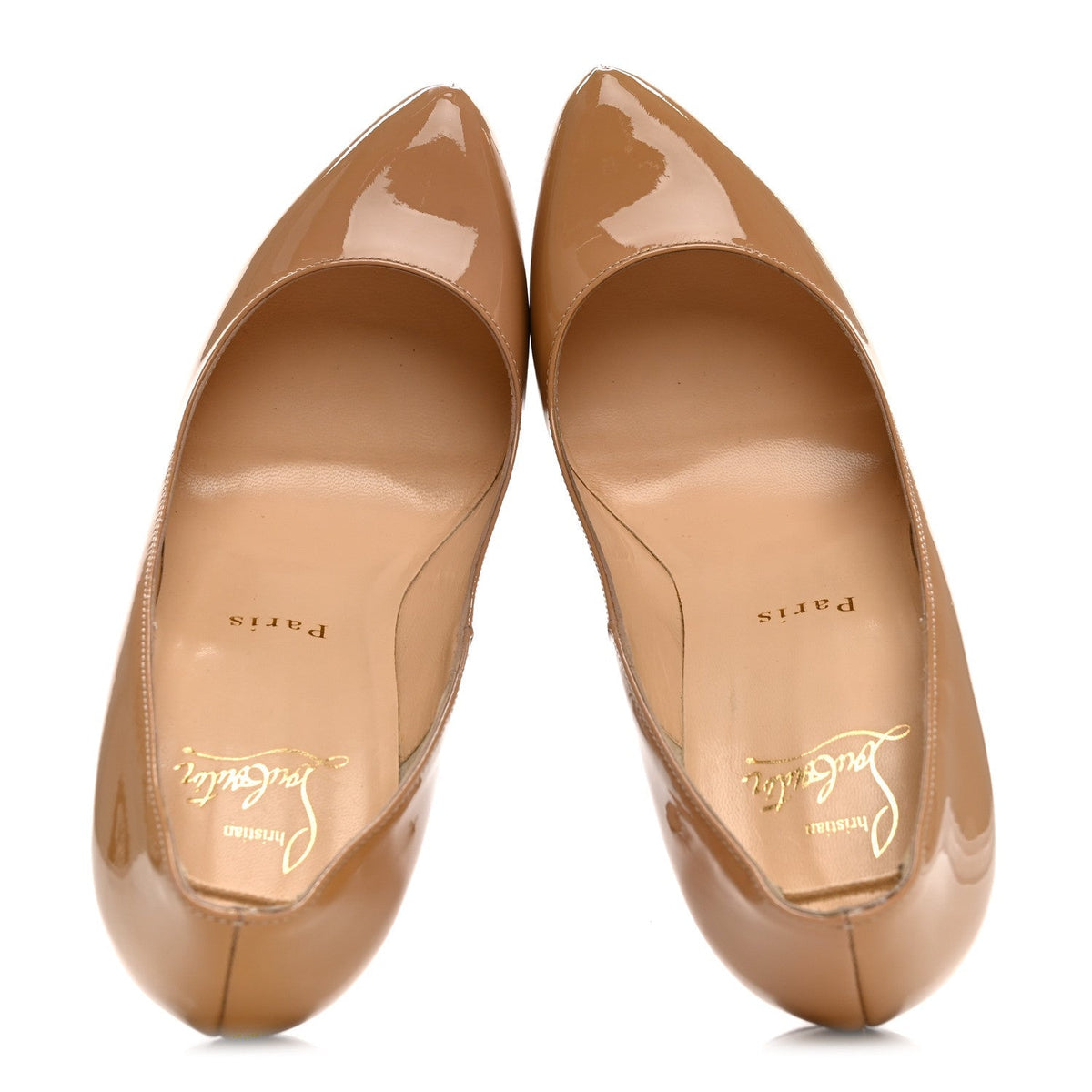 Christian Louboutin Patent Women's Rolando 120 Pumps 36 Nude