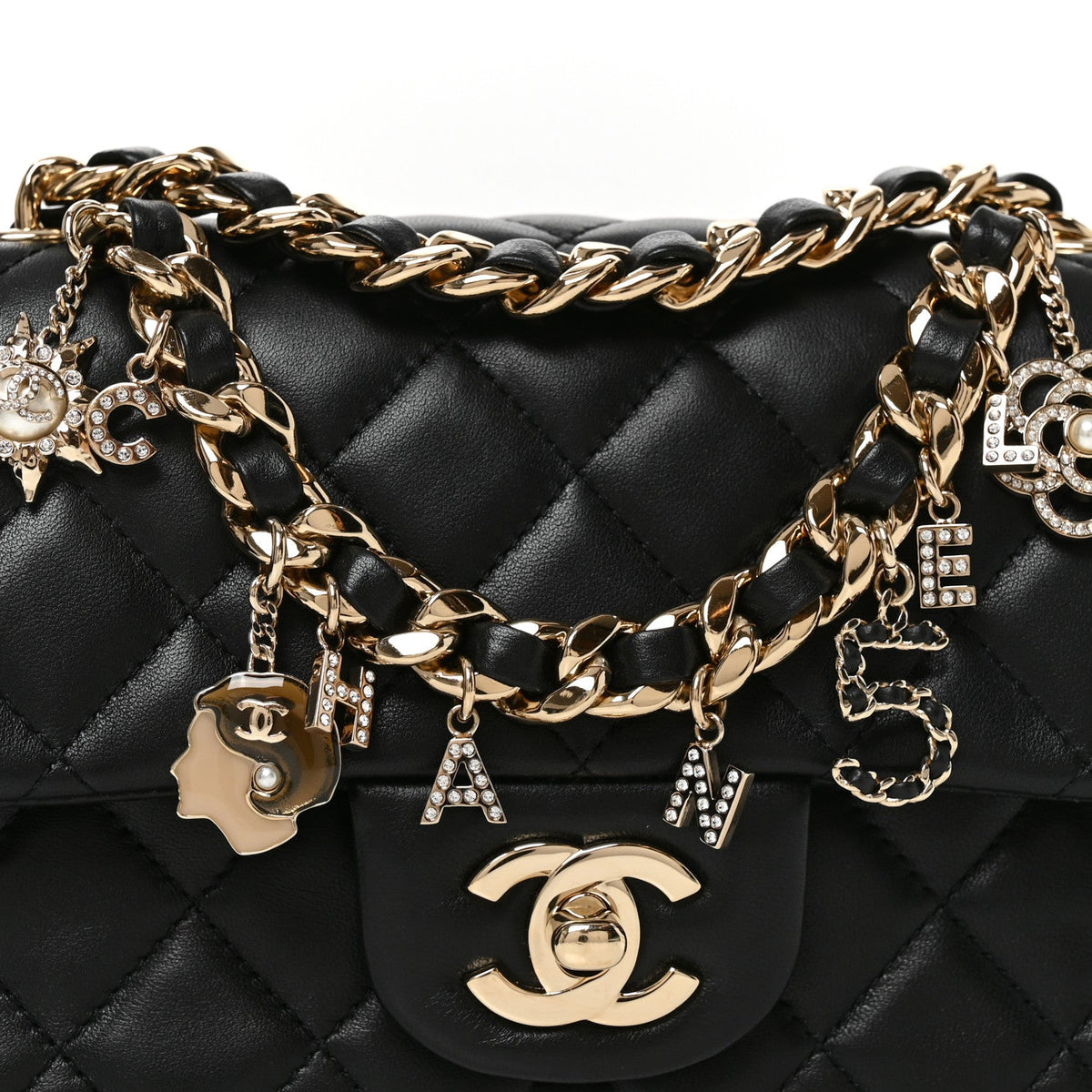 Mini Quilted Lambskin Flap Shoulder Bag - Tan