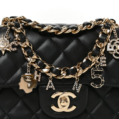 Mini Quilted Lambskin Flap Shoulder Bag - Tan