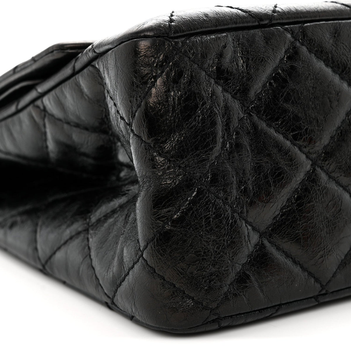 Quilted Calfskin Flap Shoulder Bag - Black
