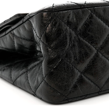 Quilted Calfskin Flap Shoulder Bag - Black