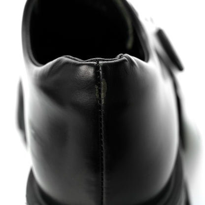 Prada Spazzolato Calfskin Women's Monolith Derby Loafers 36.5 Black