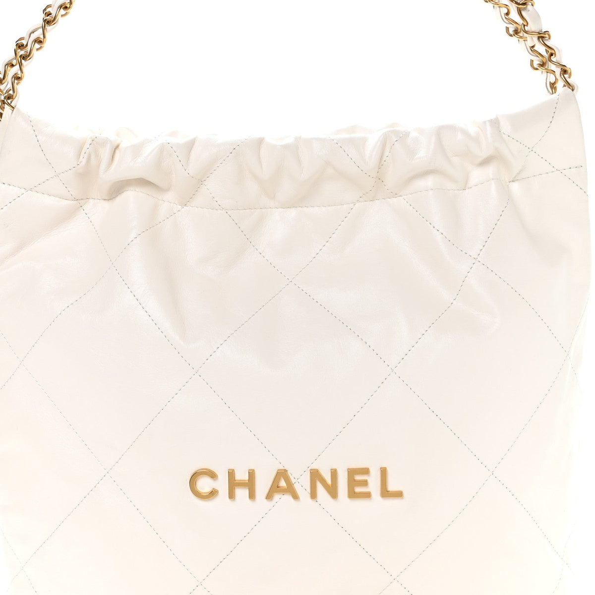 Small Quilted Calfskin Handbag - White