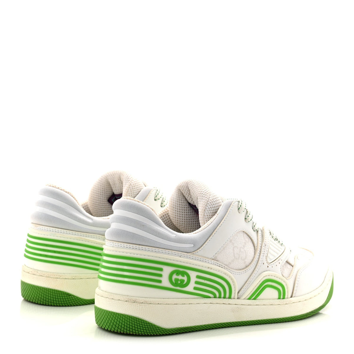 Gucci Demetra GG Supreme Monogram Women's Basket Low Top Sneakers 35 White Green