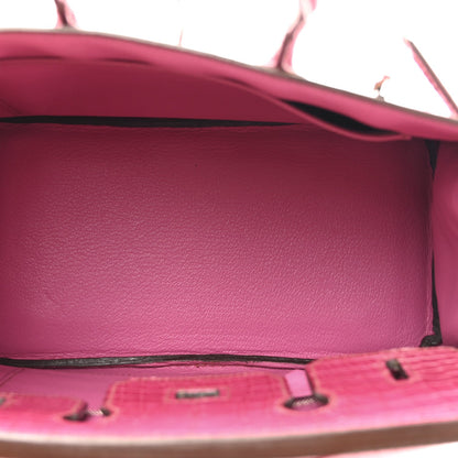 Shiny Niloticus Crocodile Birkin 25 Rose Handbag