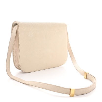 Medium Goatskin Flap Shoulder Bag - White