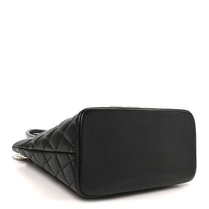 Quilted Caviar Tote Bag - Black
