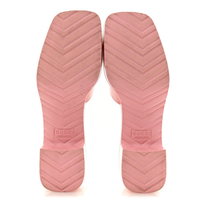 Gucci Rubber Women's Platform Logo Slide Sandals 38 Wild Rose