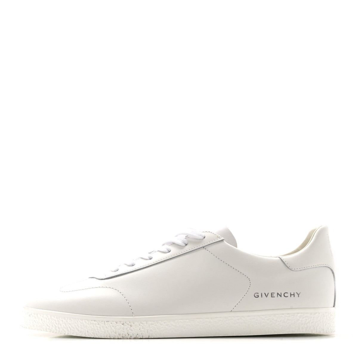 Calfskin Logo Debossed Town Sneakers White