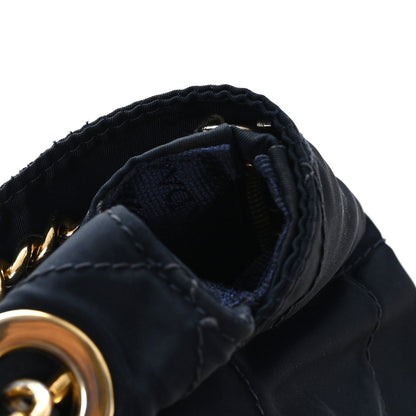 Quilted Nylon Shoulder Bag - Blue