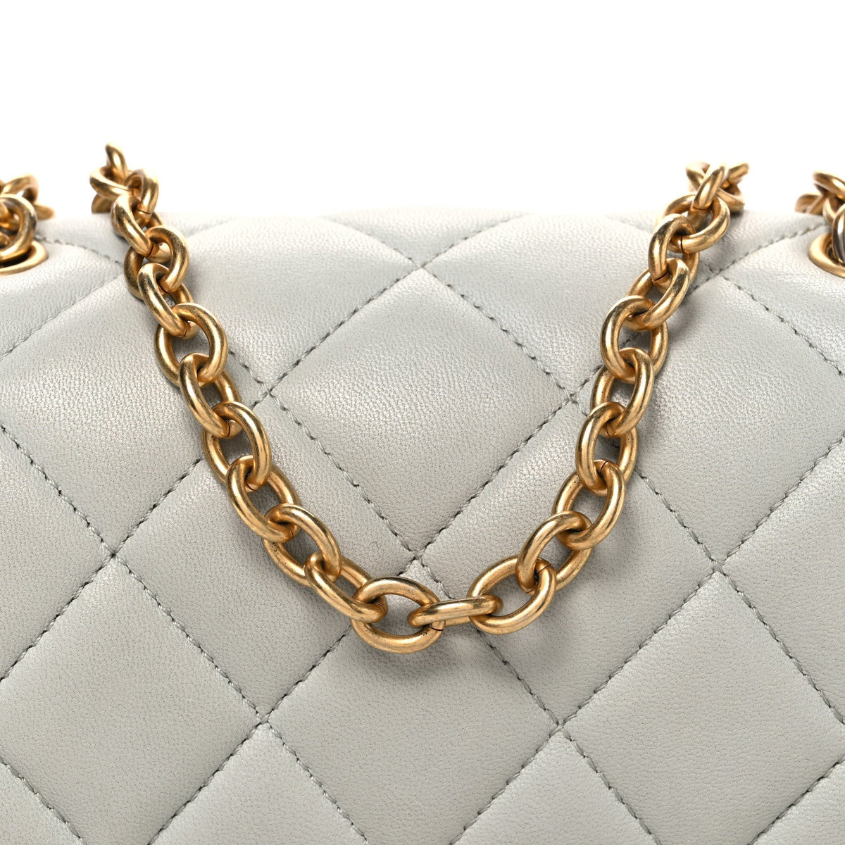Mini Quilted Lambskin Flap Shoulder Bag - Light Blue