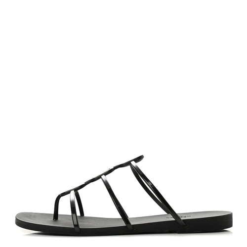 Hermes Rubber Women's Mykonos Sandals 40 Black