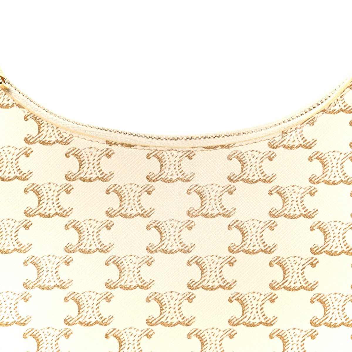Calfskin Canvas Shoulder Bag - White
