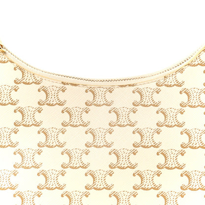 Calfskin Canvas Shoulder Bag - White