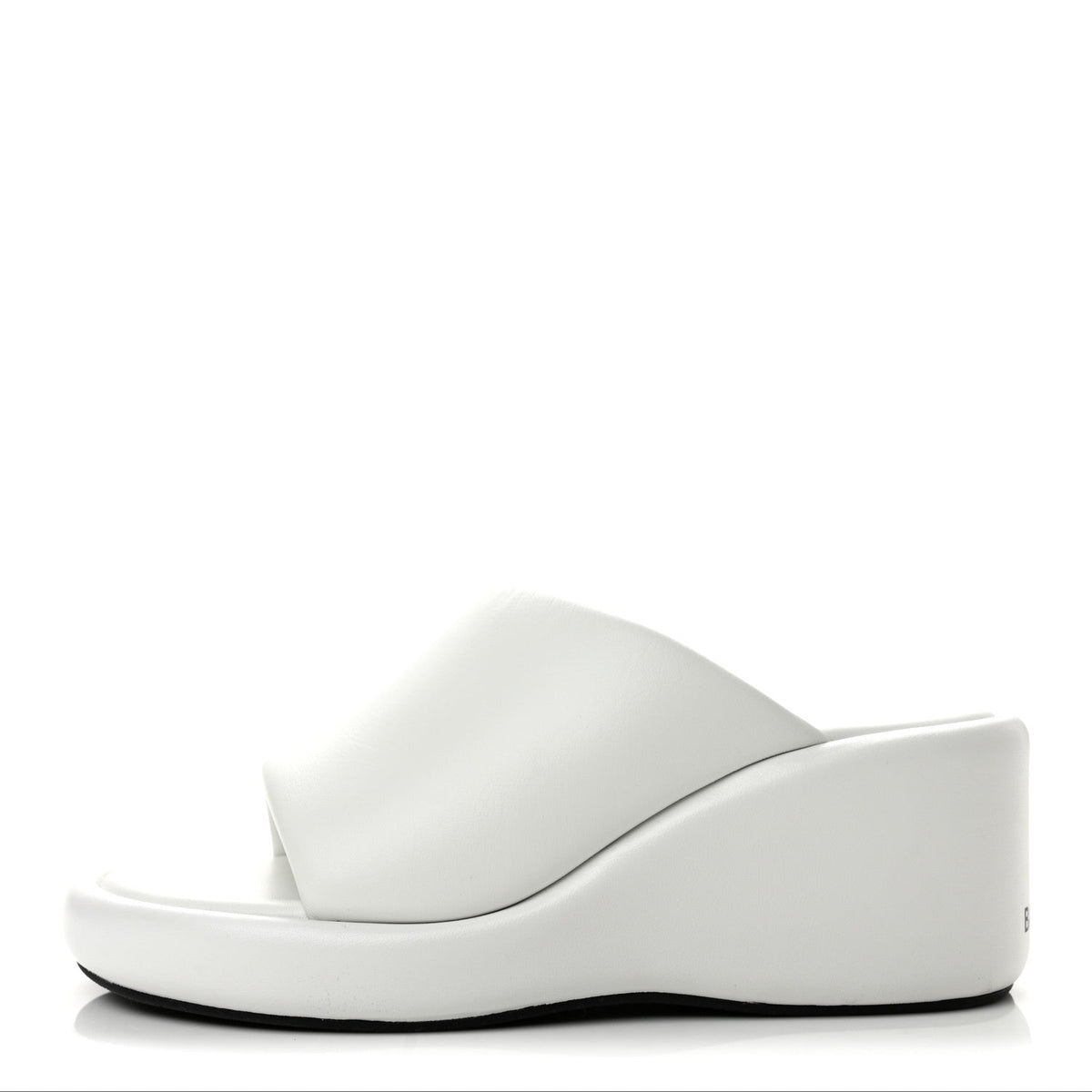 Balenciaga Smooth Nappa Logo Rise 7.6cm Women's Wedge Sandals White