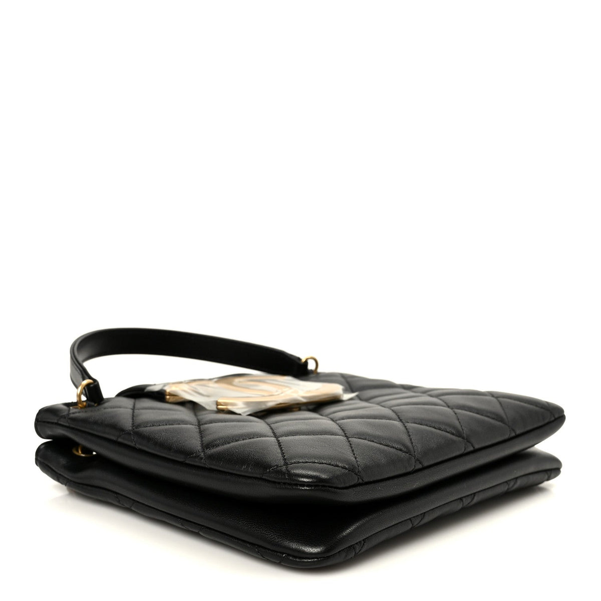 Quilted Lambskin Shoulder Bag - Black