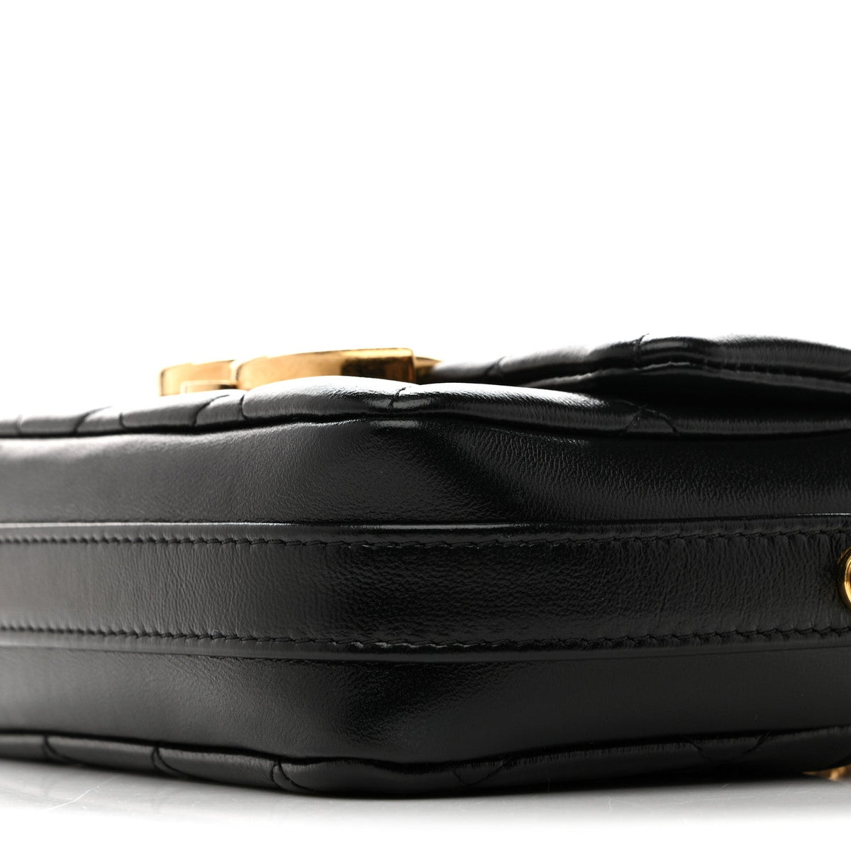 Mini Quilted Lambskin Flap Shoulder Bag - Black
